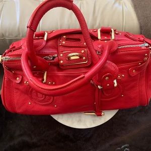 Chloe Paddington Red Leather Satchel